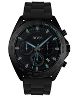 Boss Men's Chronograph Intensity Black Rubber Strap Watch 44mm