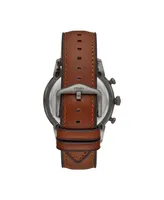 Fossil Men's Townsman Brown Leather Strap Watch 44mm