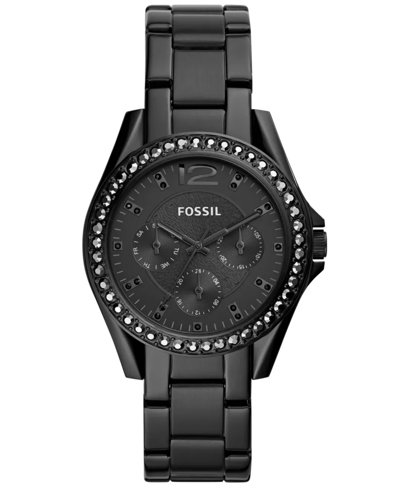 Fossil Women's Riley Black Stainless Steel Bracelet Watch 38mm