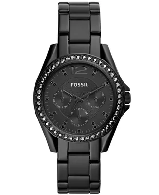 Fossil Women's Riley Black Stainless Steel Bracelet Watch 38mm
