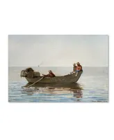 Homer 'Three Boys In A Dory With Lobster Pots' Canvas Art - 19" x 12" x 2"