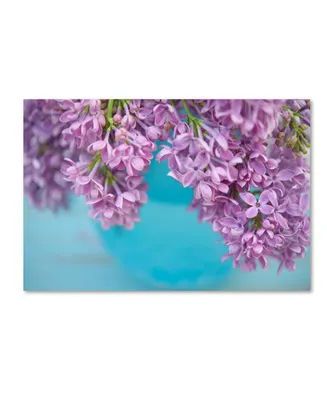 Cora Niele 'Lilacs In Blue Vase V' Canvas Art - 32" x 22" x 2"