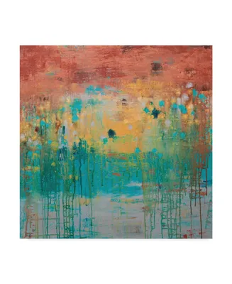 Hilary Winfield 'Lithosphere Orange Blue Gray' Canvas Art