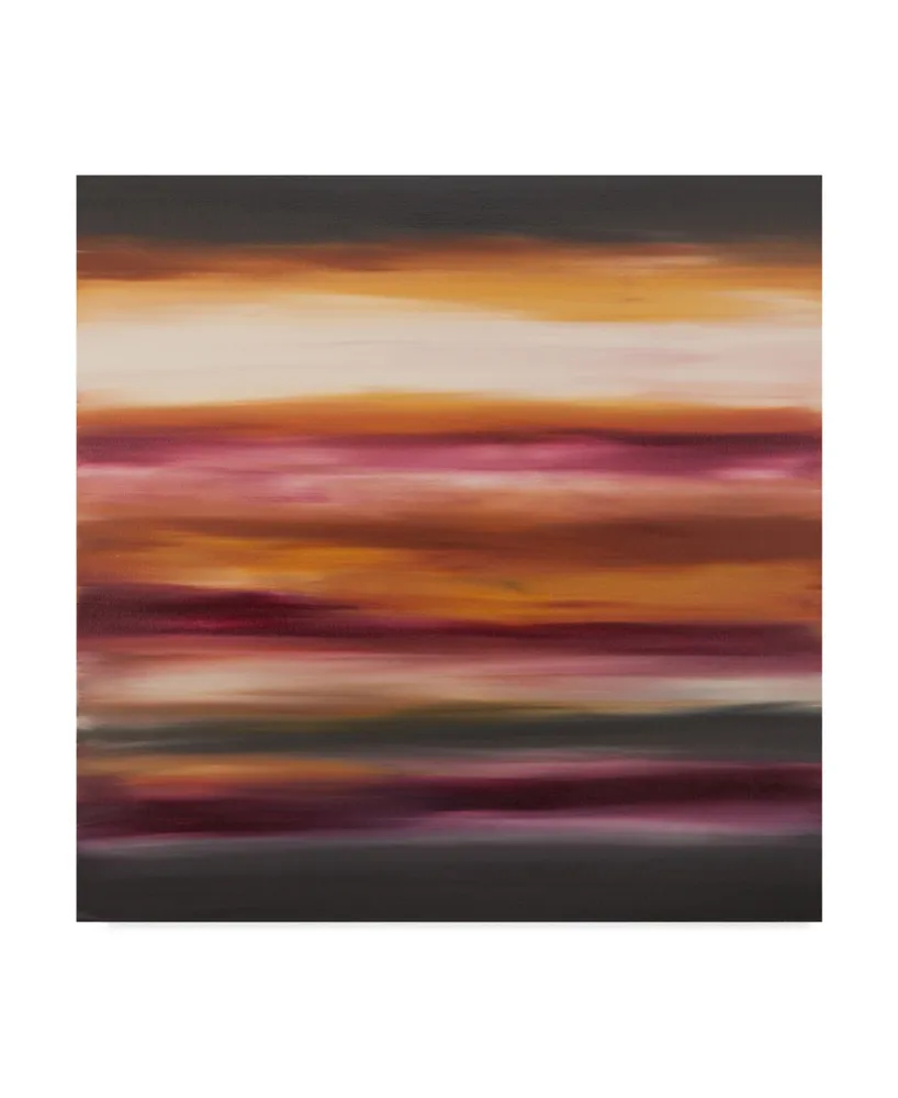 Hilary Winfield 'Sunset Stripes Pink Orange' Canvas Art - 24" x 24" x 2"