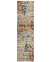 Safavieh Monaco MNC262 Teal and Orange 2'2" x 8' Runner Area Rug