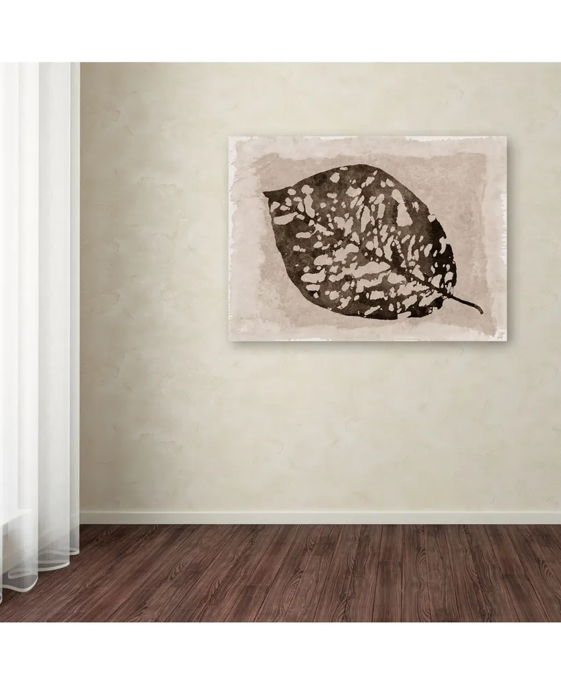 Cora Niele 'Sepia Leaf' Canvas Art - 24" x 18" x 2"