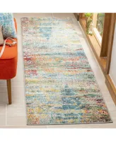 Safavieh Monaco MNC262 Teal and Orange 2'2" x 8' Runner Area Rug