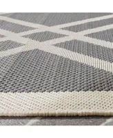 Safavieh Courtyard CY6923 Anthracite and Beige 8' x 11' Sisal Weave Outdoor Area Rug