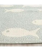 Safavieh Courtyard CY6012 Aqua and Beige 2'3" x 8' Sisal Weave Runner Outdoor Area Rug