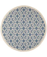 Safavieh Courtyard CY6015 Blue and Beige 7'10" x 7'10" Sisal Weave Round Outdoor Area Rug