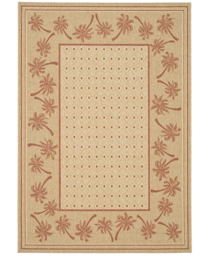 Safavieh Courtyard CY5148 Ivory and Rust 5'3" x 7'7" Sisal Weave Outdoor Area Rug