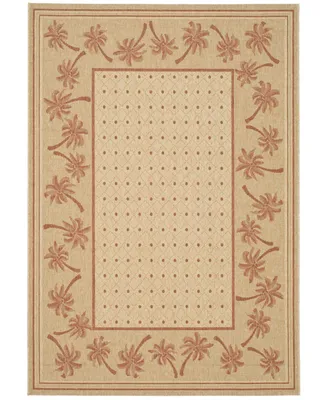 Safavieh Courtyard CY5148 Ivory and Rust 5'3" x 7'7" Sisal Weave Outdoor Area Rug