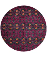 Safavieh Monaco MNC213 Pink and Multi 6'7" x 6'7" Round Area Rug