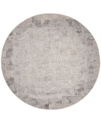 Safavieh Meadow MDW184 Taupe and Gray 6'7" x 6'7" Round Area Rug