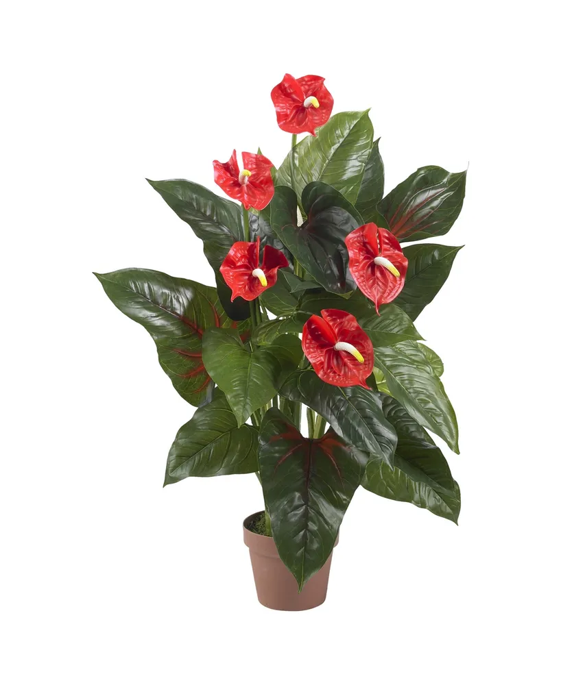 Nearly Natural 3' Anthurium Silk Plant - Real Touch