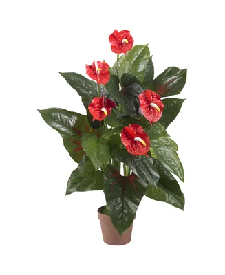 Nearly Natural 3' Anthurium Silk Plant - Real Touch