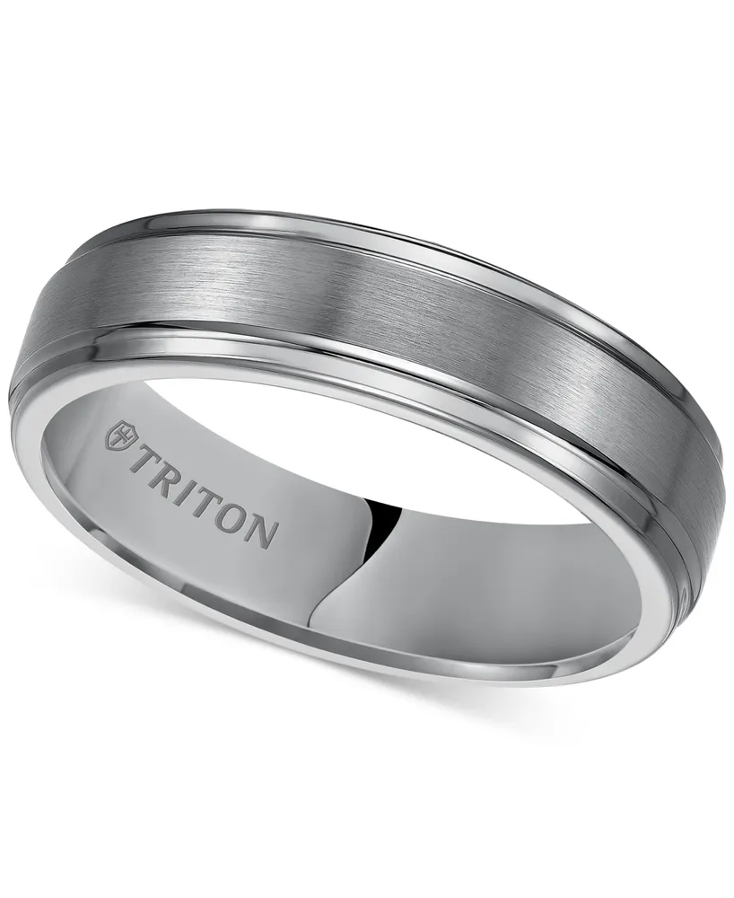 Triton Men's Tungsten Carbide Ring, 6mm Comfort Fit Wedding Band