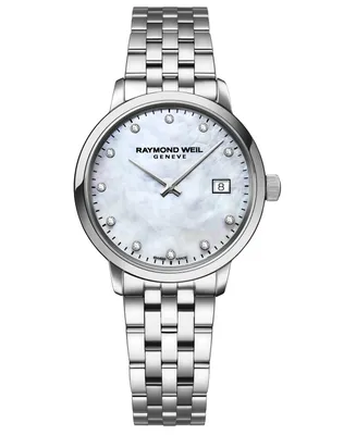 Raymond Weil Women's Swiss Toccata Diamond-Accent Stainless Steel Bracelet Watch 29mm
