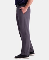 Haggar Men's Premium Comfort Khaki Classic-Fit 2-Way Stretch Wrinkle Resistant Flat Front Casual Pants