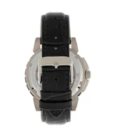 Reign Philippe Automatic White Dial, Genuine Black Leather Watch 41mm