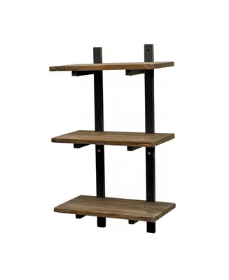 Alaterre Pomona 36" H Metal and Solid Wood Wall Shelf