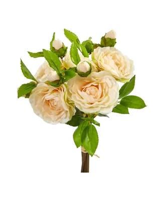 Nearly Natural 11" Camellia Artificial Flower Bouquet (Set of 4)