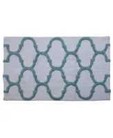 Saffron Fabs Geometric 34' x 21' Non-Skid Cotton Bath Rug