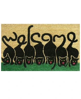 Home & More Cats Welcome Natural Coir/Vinyl Doormat, 24" x 36"