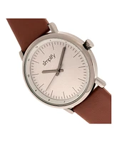 Simplify Quartz The 6200 Grey Case, Genuine Brown Leather Watch 39mm