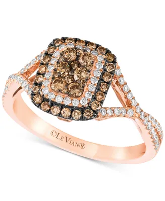 Le Vian Chocolatier Diamond Halo Ring (5/8 ct. t.w.) in 14k Rose Gold