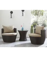 Ballston Pe Wicker 3-Pc. Chair Set