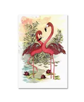 The Tangled Peacock 'Flamingo Dance' Canvas Art - 32" x 22" x 2"