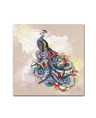 The Tangled Peacock 'Butterfly Peacock' Canvas Art - 18" x 18" x 2"