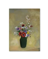 Odilon Redon 'Large Green Vase With Mixed Flowers' Canvas Art - 32" x 24" x 2"