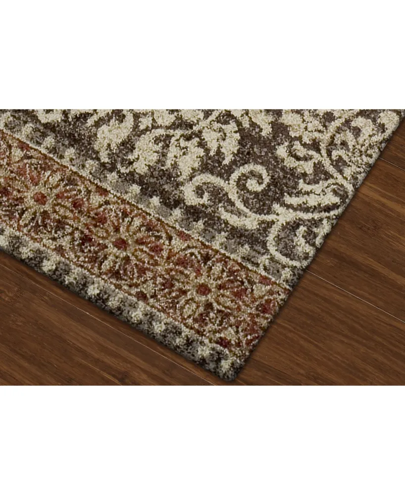 D Style Alanna Ala6 Chocolate 4'11" x 7' Area Rug