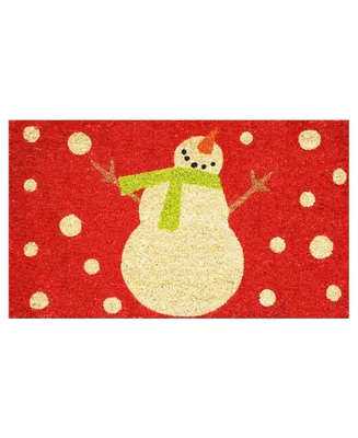 Home & More Holiday Snowman Coir/Vinyl Doormat, 17" x 29"