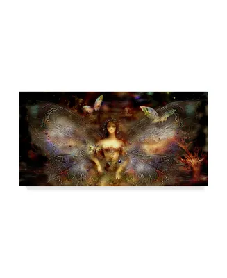 Runa 'Girl-Butterfly 17' Canvas Art - 24" x 12" x 2"