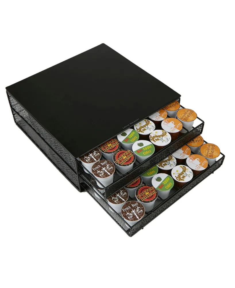 Mind Reader 72 Capacity Double K-Cup Storage Tray with Flower Pattern Metal Mesh