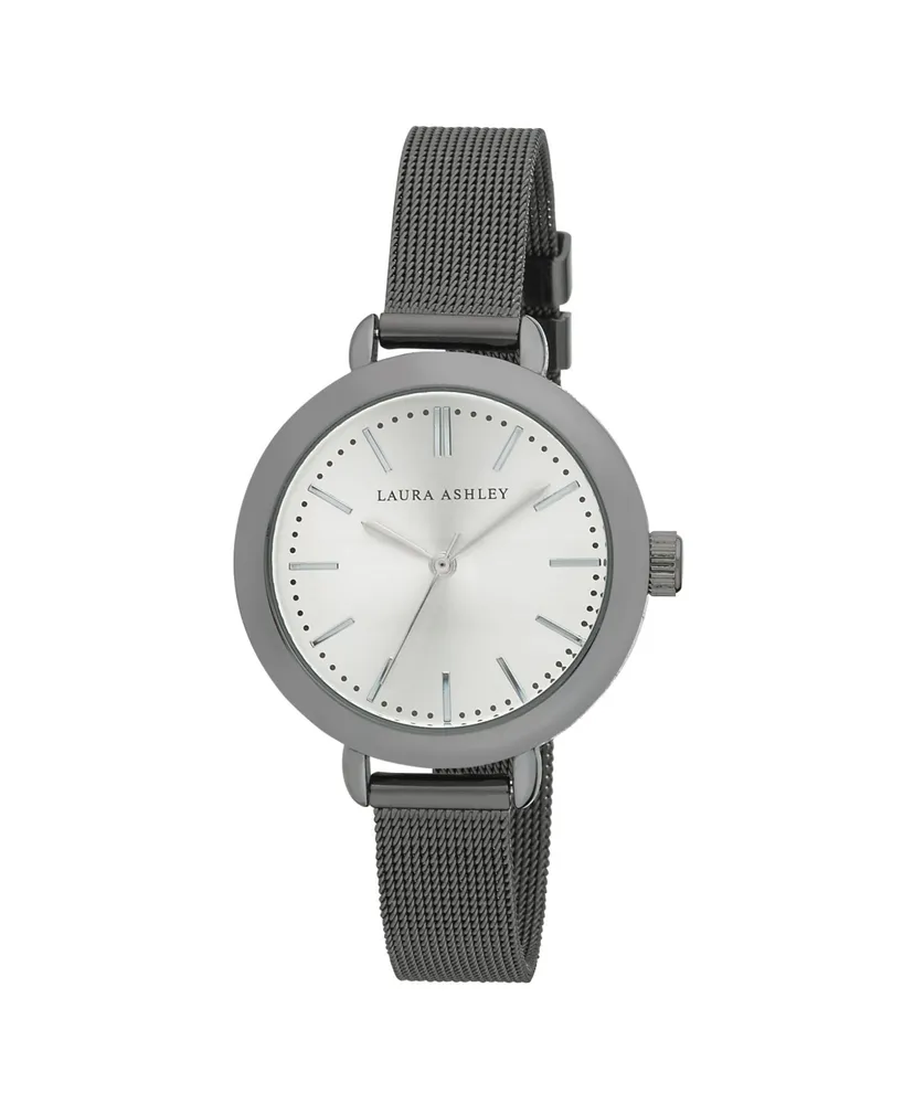 Laura Ashley Black Gun Mesh Watch