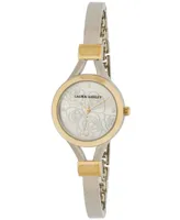 Laura Ashley Ladies' Two Tone Gold Thin Bangle With Floral Dial Watch