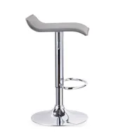 Leick Home Adjustable Swivel Stool with Chrome Base, Set of 2, Gray