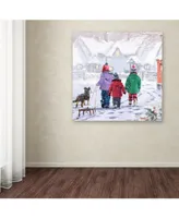 The Macneil Studio 'Children Walking Home' Canvas Art - 14" x 14" x 2"