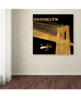 Lisa Powell Braun 'Brooklyn Bridge' Canvas Art - 14" x 14" x 2"