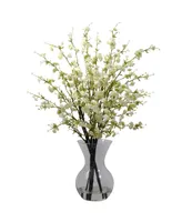 Nearly Natural Cherry Blossoms w/Vase Arrangement