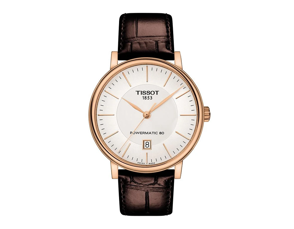 Tissot Men's Carson Premium Powermatic Brown Leather Strap Watch 40mm
