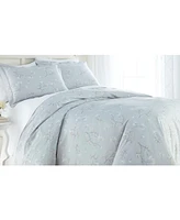 Southshore Fine Linens Forget Me Not Cotton Reversible 3 Piece Duvet Cover and Sham Set, King