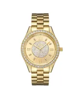 Jbw Women's Mondrian Jewelry Set Diamond (1/6 ct.t.w.) 18k Gold Plated Stainless Steel Watch