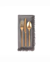 Solid Gray Heavyweight Fringed Napkin Set of 6