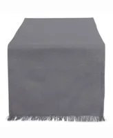 Solid Gray Heavyweight Fringed Table Runner 14" X 72"