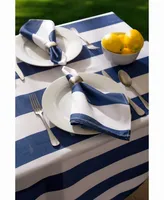 Nautical Blue Cabana Stripe Outdoor Table cloth 60" X 120"